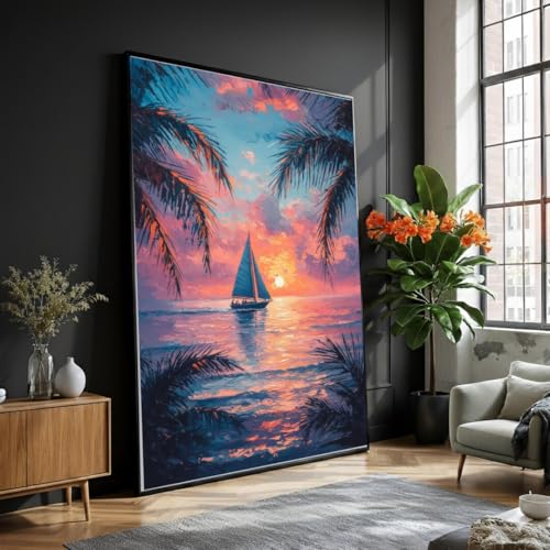 Toile voilier coucher de soleil pour créer une ambiance plage dans votre chambre