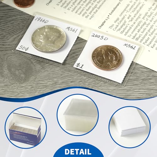 Boen 100 piezas fundas para monedas con doble bolsillo miniatura 6