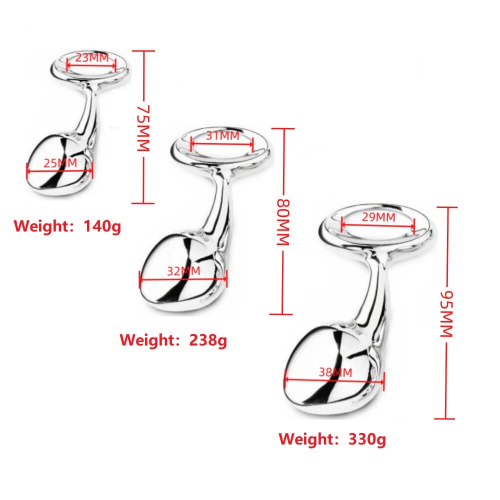 Plug anale Set di plug per testa a sfera anale in acciaio inossidabile pesante Set di perline anali in metallo piccolo e grande Butt Plug Pull Ring Insert Ass Toy dildo