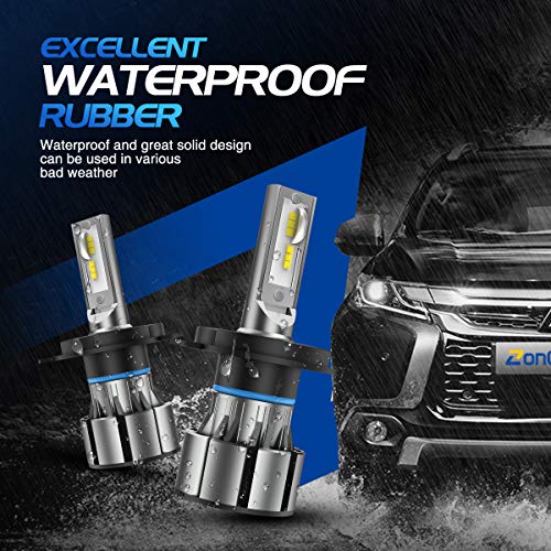 Image of H4 ledlights for car, Headlight Bulbs 40000 Lumens, High Performance Halogen Replacement, High Beam Low Beam Fog Light Bulbs, 2 Pack