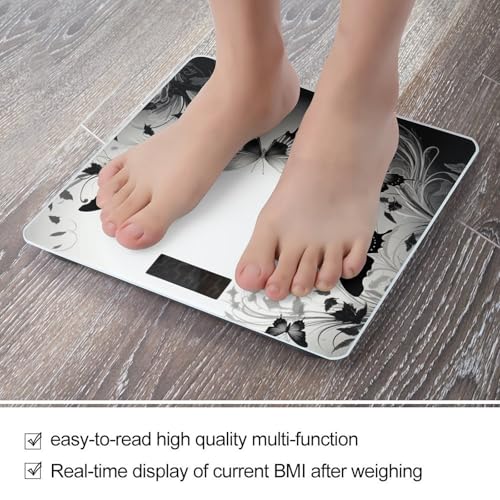 Báscula Digital de Baño Negra con Mariposas miniatura 5