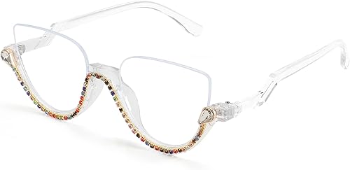FEISEDY Gafas de bloqueo de luz azul para mujer con incrustaciones de ojo de gato antifatiga ocular B2995