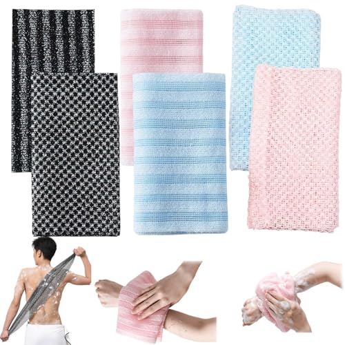 Serviette exfoliante Ecovia lot de 6 de douche pour le dos