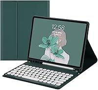 Vista 13 de Funda para teclado Galaxy Tab S6 Lite 2024/2022/2020 con soporte para bolígrafo S, funda magnética desmontable para teclado con teclas redondas