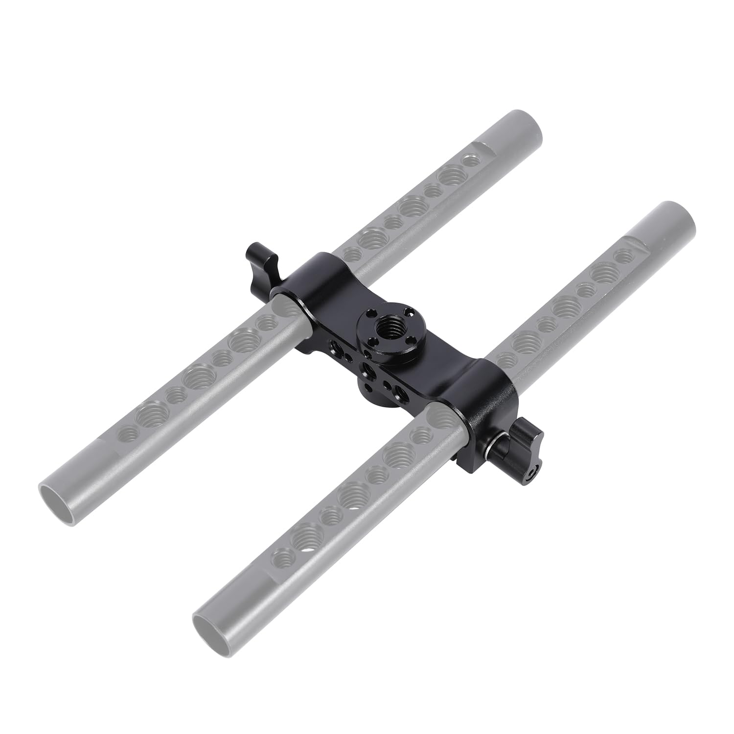 NICEYRIG 15mm Rod Clamp with Locating Holes for ARRI & 1/4’’, Dual 15mm Rod Rail Extension Applicable for DSLR Top Handle Articulating Magic Friction