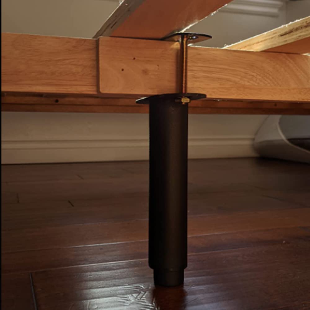 2PCS Adjustable Bed Support Legs Bed Frame Replacement Legs,Metal Center Support Leg for Bed Frame,Extra Heavy Duty Furniture Legs(5.1" to 9.6")
