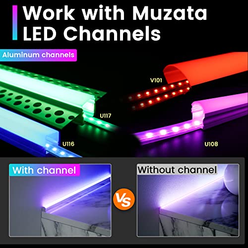 Tira de LED Muzata 16.4 pies IP65 impermeable 96 LEDs/m RGB miniatura 5