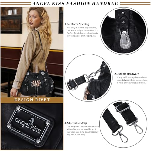 Image of Angel Kiss Purses for Women Soft PU Leather Large Hobo Bags for Women Shoulder Bag | Soft