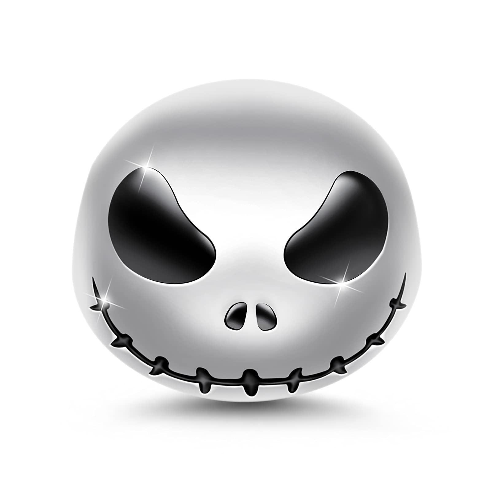 GNOCE “Jack Skull” Charm 925 Sterling Silver Skull Bead Charm with Black Eyes fit Bracelets Necklaces Halloween Jewelry Gift for Women Girls…