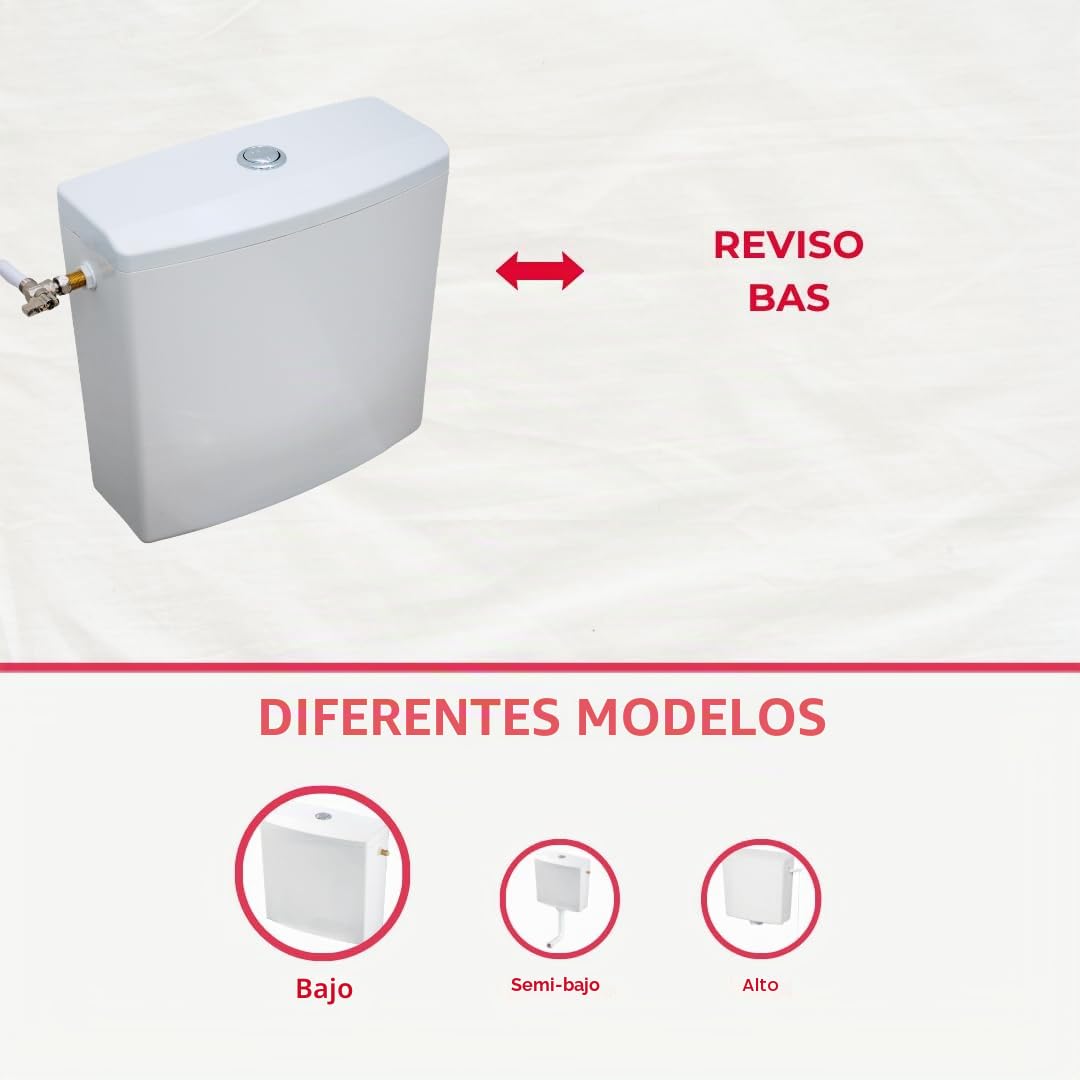 Wirquin 50717359 - Cisterna de bajo consumo de agua | Depósito de plástico, kit de descarga incluido, doble caza, ahorro de agua, fácil mantenimiento