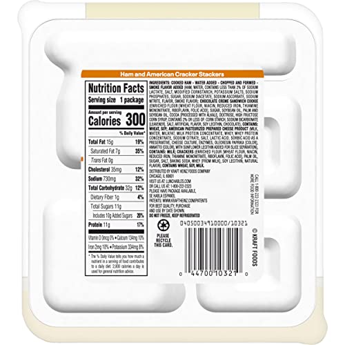 Lunchables Ham & American Cracker Stackers With Chocolate Creme Cookies, 3.2 Oz Tray #TOP7