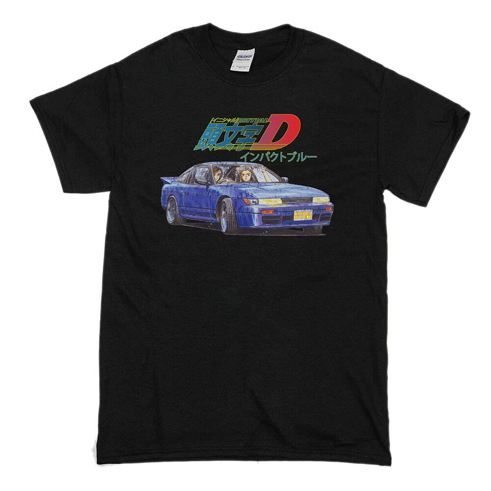 CHENHUAImpact Blue Initial D JDM Shirt t Shirt Tshirt Short Sleeve 100% Cotton Black 2XL