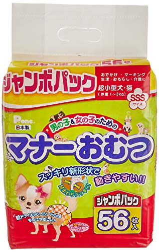 最安値 P One マナーおむつ ジャンボパック 超小型犬 猫 Sssサイズ 56
