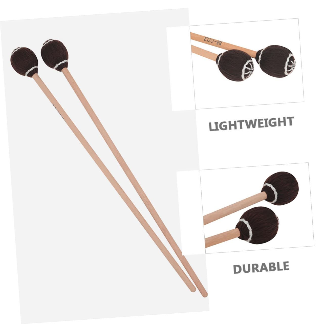 ibasenice 6piezas Baquetas De Marimba Arce De Martillos De Percusión Para Instrumentos Musicales Accesorios De Marimba