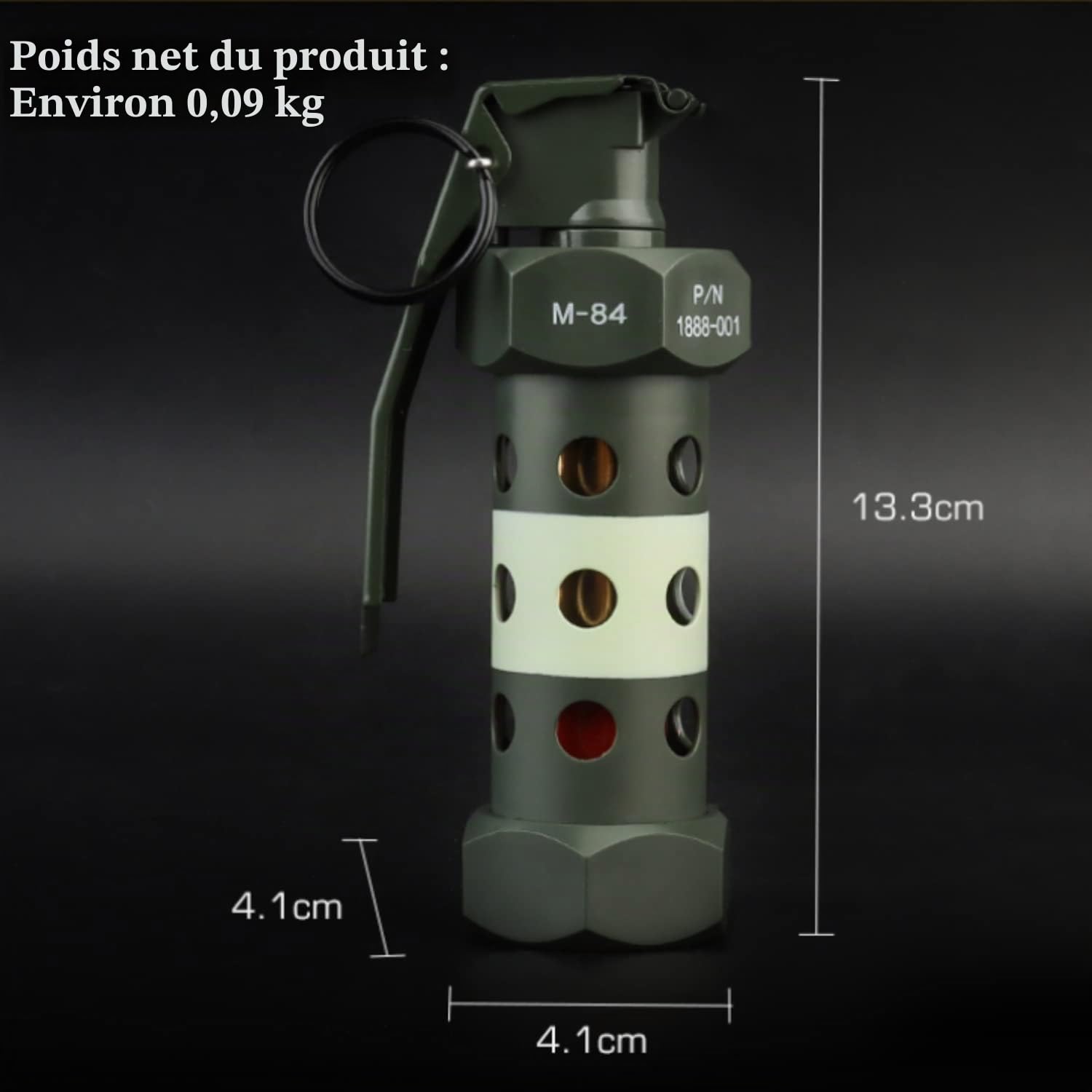 Grenade tactique militaire réaliste pour camping en plein air Airsoft Paintball Combat CS Battle Game Cosplay Entraînement sur le terrain (sans fonction)