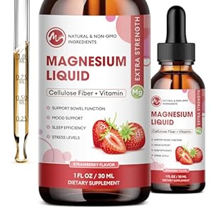 (2 Pack) Magnesium Glycinate Supplement, Liquid Drops with Magnesium Glycinate 1000mg, Fiber 500mg, Bromelain, Vitamin B,C,D – Promotes Nerve, Bowel, Relaxation Function