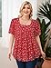 Siddhe Womens Plus Size Short Sleeve Tops, Plus Size Chiffon Blouses for Women Dressy Casual Red Shirt Loose Fit Trendy 2025 Tunics or Tops to Wear with Leggings Business Casual, Red Spotted XL