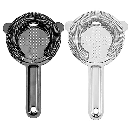 Cocktail Zeef RVS Bar, Cocktail Zeef, RVS Bar Zeef Cocktail Zeef Roestvrij Staal Bar Ice Fruit Separator Filtering Tool voor Barman (Zwart) - Image 4