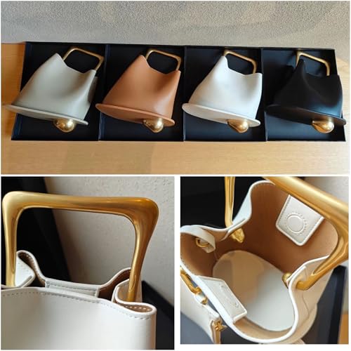 Women's Genuine Leather Personalized Bucket Handbag Bag, Homeless Retro Single-shoulder Crossbody Bag, Classic Chinese Style4