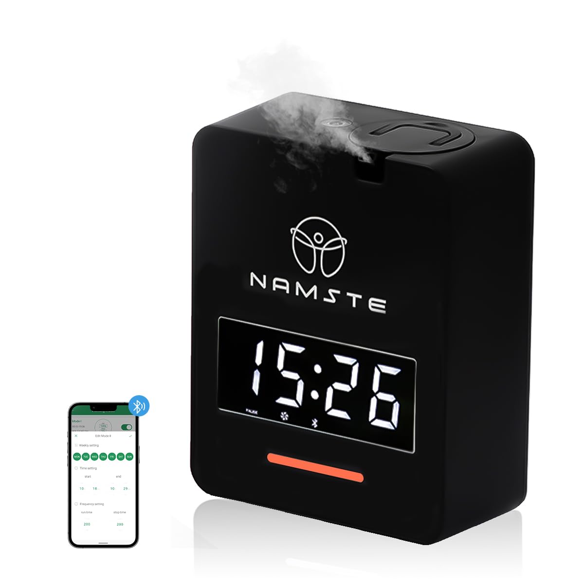 Namste Diffusore senz'acqua - Monitoraggio intelligente del livello dell'olio, sistema HVAC, diffusore del profumo dell'hotel per la grande stanza, copertura 3000 mq, controllo Bluetooth, aroma di