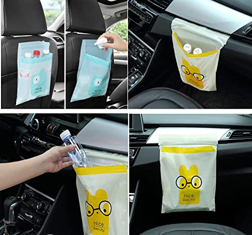 Image of 75pcs Car Trash Bags Disposable (Yellow Cartoon)