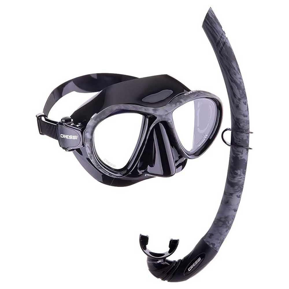 Cressi Metis & Corsica - Camouflage-Kombi-Set Zum Angeln und Freitauchen, Metis-Maske und Korsika-Schnorchel, Einheitsgröße, Unisex-Erwachsene