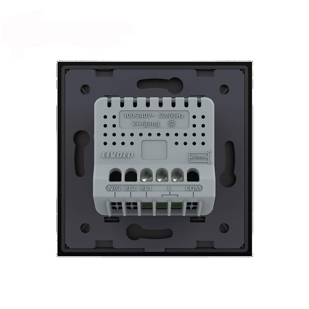 Interruptor de luz wifi sencillo interruptor de pared módulo UP con tapa de cristal en color negro
