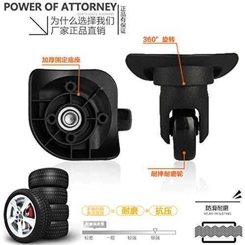 Trunk Wheels,Luggage Wheels Replacement, 360 Degree Swivel Luggage Mute Wheel Suitcase Replacement Repair Wheels Parts Spinner (W166#)3