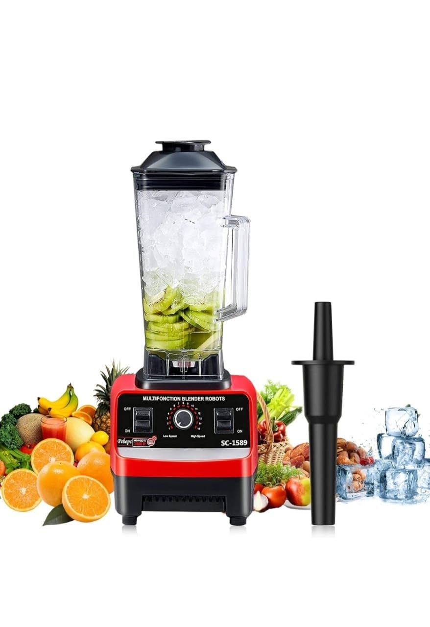 4500w Heavy Duty 2 in 1 Commercial Grade Multifunctional Blender for Smoothie Milkshake Juicer Ice Crusher Electric Grain Grinder With 15 Rotating Speeds 2.5L