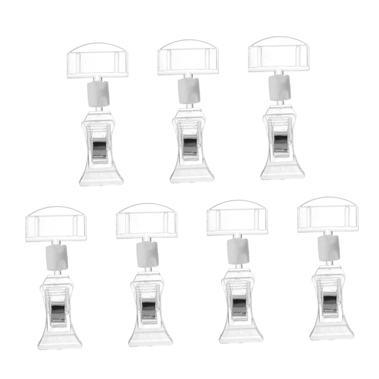7 pièces Porte-étiquette Prix Rotatif Double Clip Acrylique pour Affichage Signalétique de Produits Magasin Support Prix Pratique pour Supermarchés et Commerces Lot