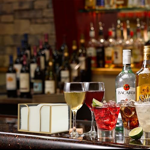 SUMTree Gold Glass Napkin Holder Square Cocktail Napkin Box Napkin Organiser Tray with Mirror Bottom for Kitchen, Restaurant, Farmhouse, Dinner, Outdoor, 14.5 * 14.5 * 10cm - Cosy Home Interiors SUMTree Gold Glass Napkin Holder Square Cocktail Napkin Box Napkin Organiser Tray with Mirror Bottom for Kitchen, Restaurant, Farmhouse, Dinner, Outdoor, 14.5 * 14.5 * 10cm - Image 7