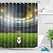 Produktbild Brandless Grüner Fußball-Hallenfußball-Fußball-Weltcup-Duschvorhang Badezimmer-Vorhang Polyester wasserdichter Stoff-180 cm x 200 cm