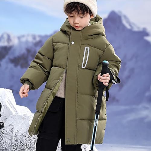 Boys Girls Long Puffer Jacket Down Hooded Winter Coats Kids Padded Warm Windbreaker Overcoat with Hood 4-14 Years3