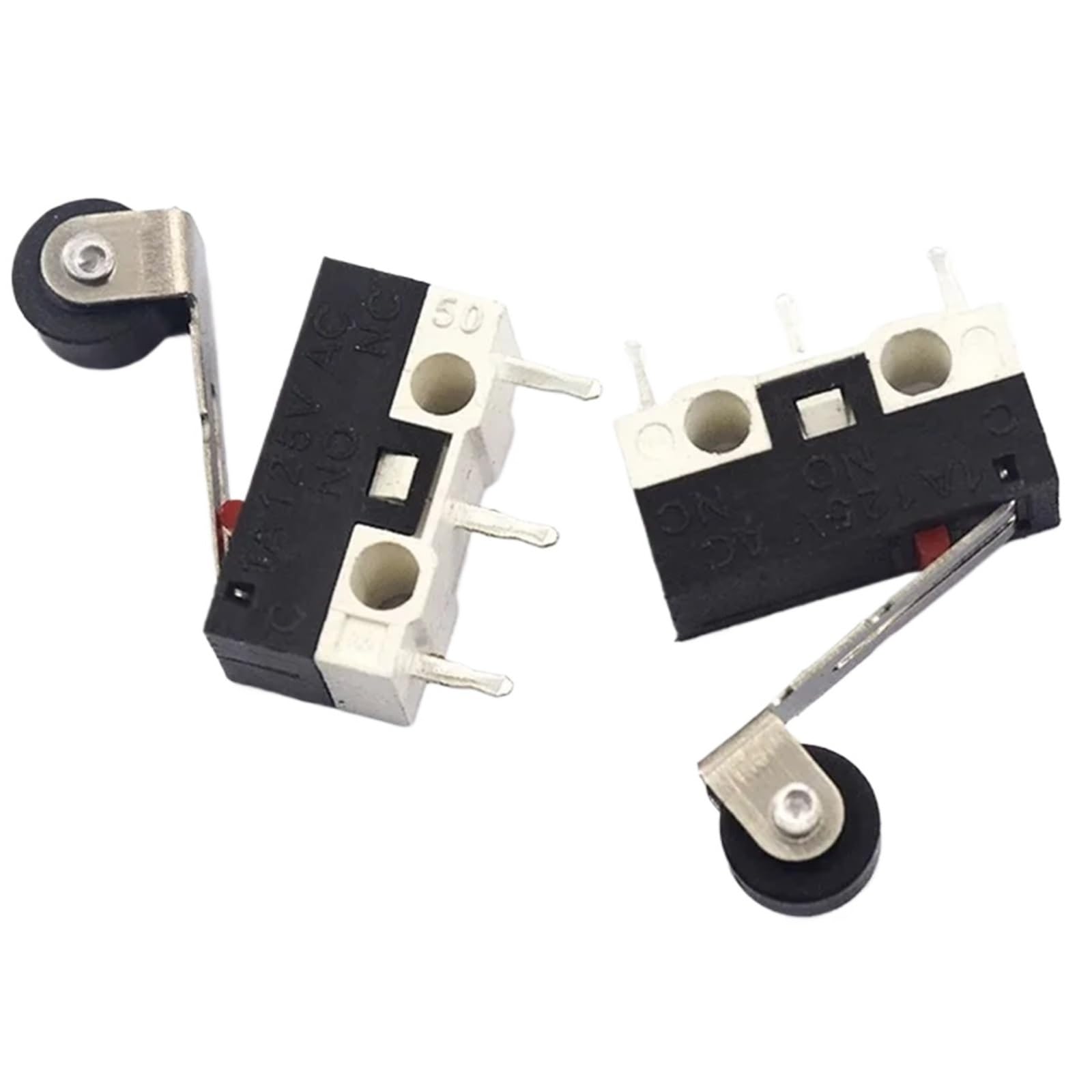 20/100/1000 Uds interruptor de límite interruptores de botón momentáneos 1A 125V 3 pines interruptores de ratón SPDT con rodillo de mango largo(PULLEY,20PCS)