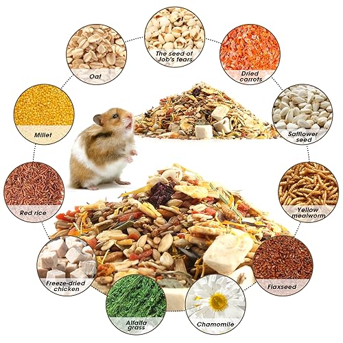 Gourmet Hamster & Gerbil Food, Dry Food for Hamsters-Supports Healthy Digestion and Healthy Teeth Unique Edible Treats for Guinea Pigs, Hamsters, Gerbils - Image 4