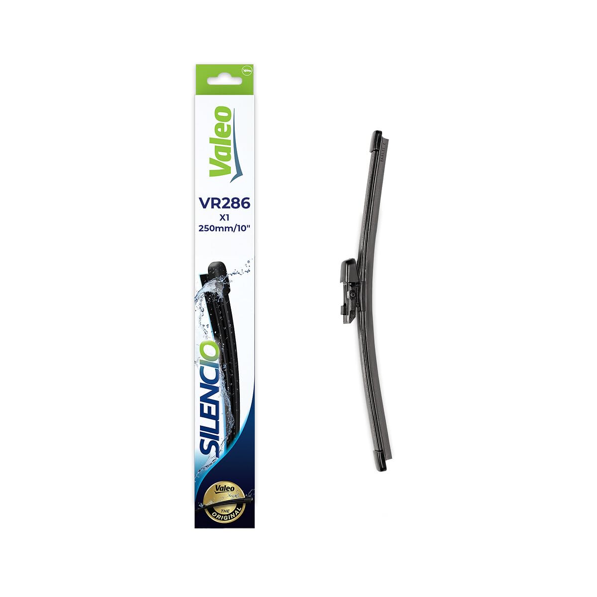VALEO Silencio Wiper - VR286 - High Performance, Superior 360 Degrees Visibility, Easy Installation Original Flat Blade 250mm - Rear - 1 Wiper Blade - 574586