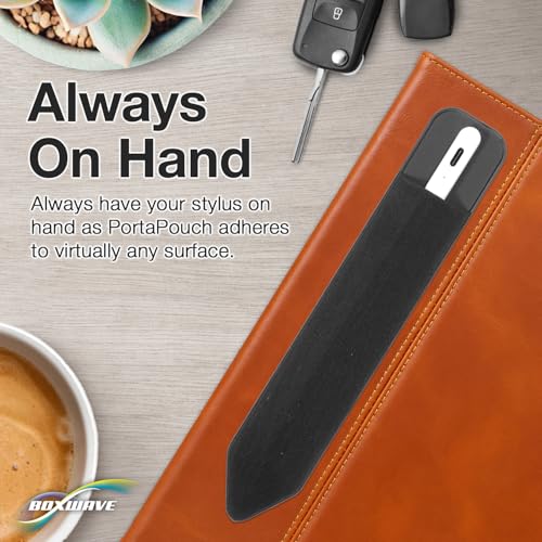BoxWave Stylus Pouch Compatible with Unitopsci Double Din Wired Carplay (2900 CPU) - Stylus PortaPouch, Portaplumas portátil adhesivo - Negro Jet miniatura 3