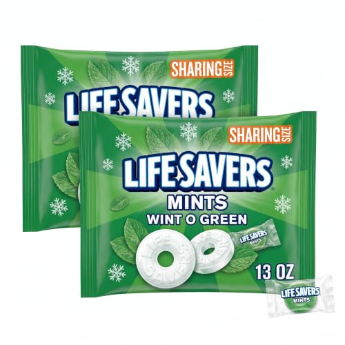LIFE SAVERS Wint-O-Green Summer Candy Individually Wrapped Hard Mints, Sharing Size, 13 Oz Bag (Pack of 2)