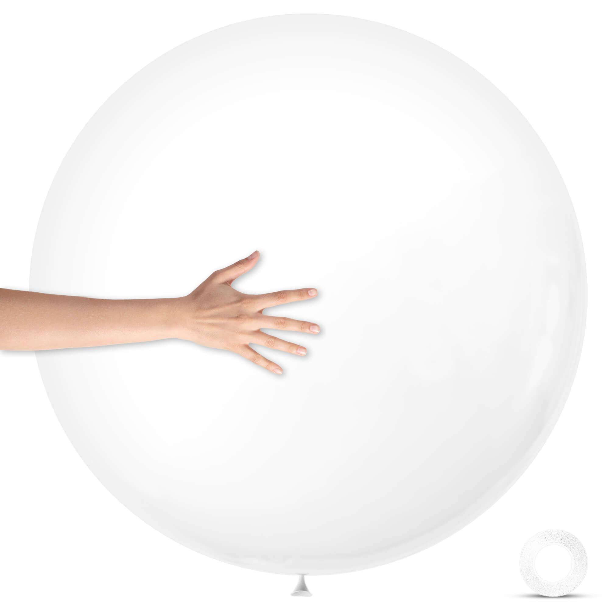 5Pcs White Big Balloons 36 Inch, Round Large Latex Party Balloons for Birthday Wedding Decorations. (White)