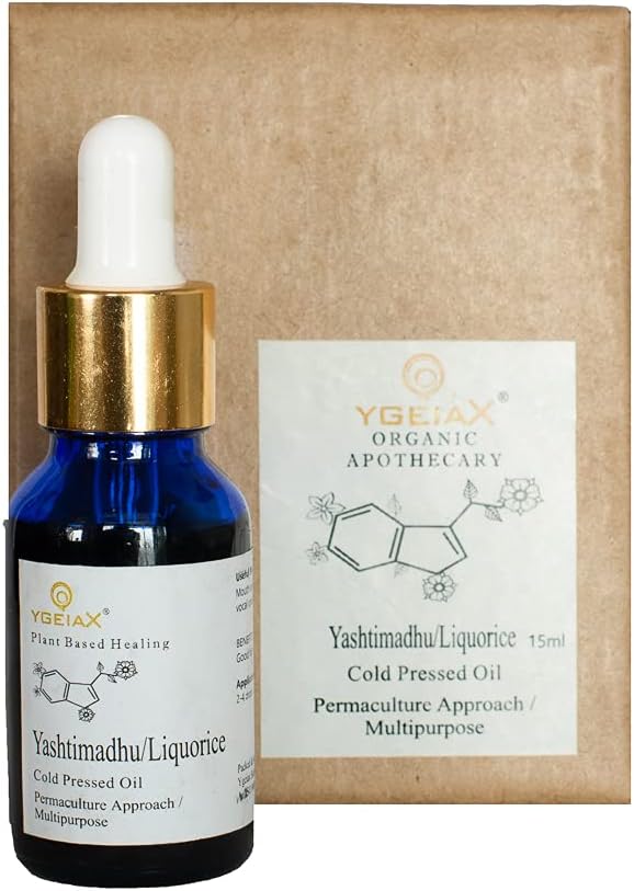 Yashtimadhu Oil, Licorice Essential Oil, Food Grade Essential Oils, Edible Essential Oils, 15 mL by ygeiax