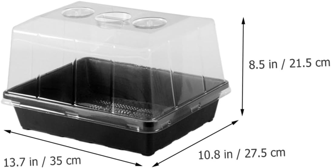 TEHAUX Seedling Growing Tray with Plant Humidity Dome, Germination Nursery Tray Set with Raised Base and Cover for Indoor Seed Starting and Propagation