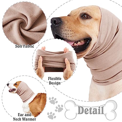 Image of Dog Warm Quiet Ear Covers - Noise-reducing Earmuffs & Neck Hood for Anxiety Relief - Brown, Medium