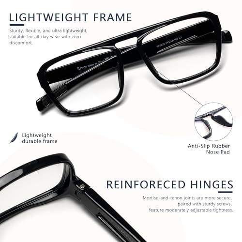 Image of Blue Light Blocking Glasses for Women Men, Square Thick Frame Anti Eyestrain & UV Glare JF6218
