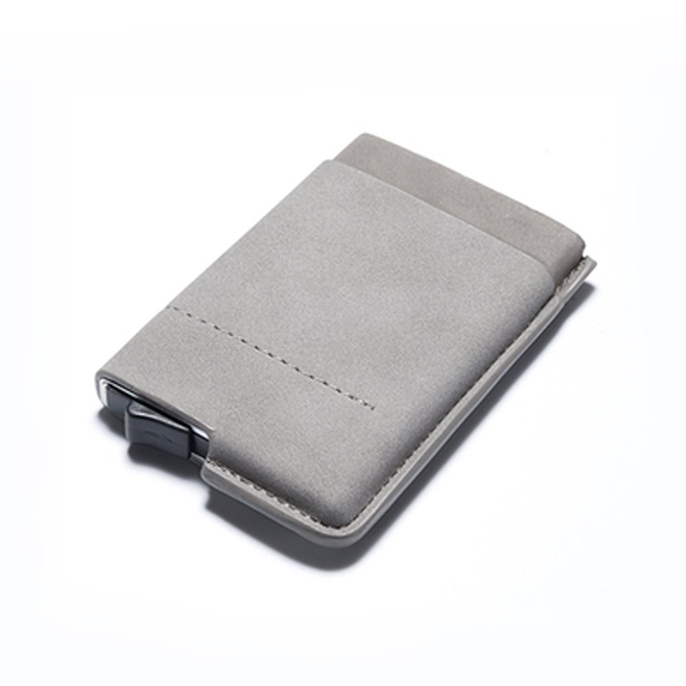 Mini Wallet Pop Up Credit Card & ID Holder Men Slim Money Clip Leather (Gray)