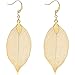 Produktbild Gleamart filigranen Blatt-Tropfen-Ohrringe Leichte Metallgeschirmte Blätter Ohrstecker lange baumeln Ohrringe Gold