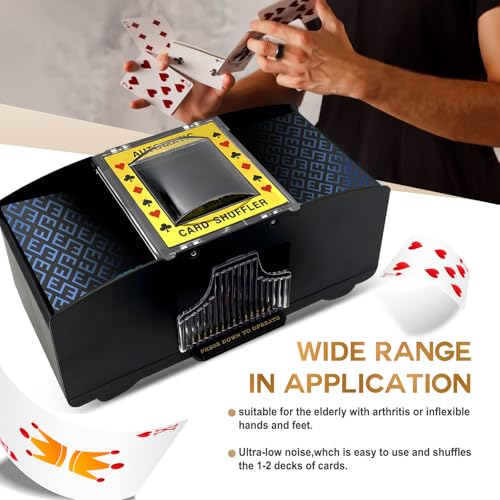 ZIKSUN Poker Shuffler Machine 1-4 Deck, Battery Operated Automatic Card Dealer, Electric Card Shufflers Playing Poker/UNO/Bridge Game Accessories for Family Party Club - Image 4