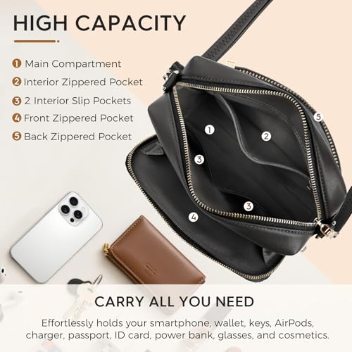 FYY Small Crossbody Bags for Women Vegan Leather Crossbody Purses for Women Travel with Adjustable Shoulder Strap3