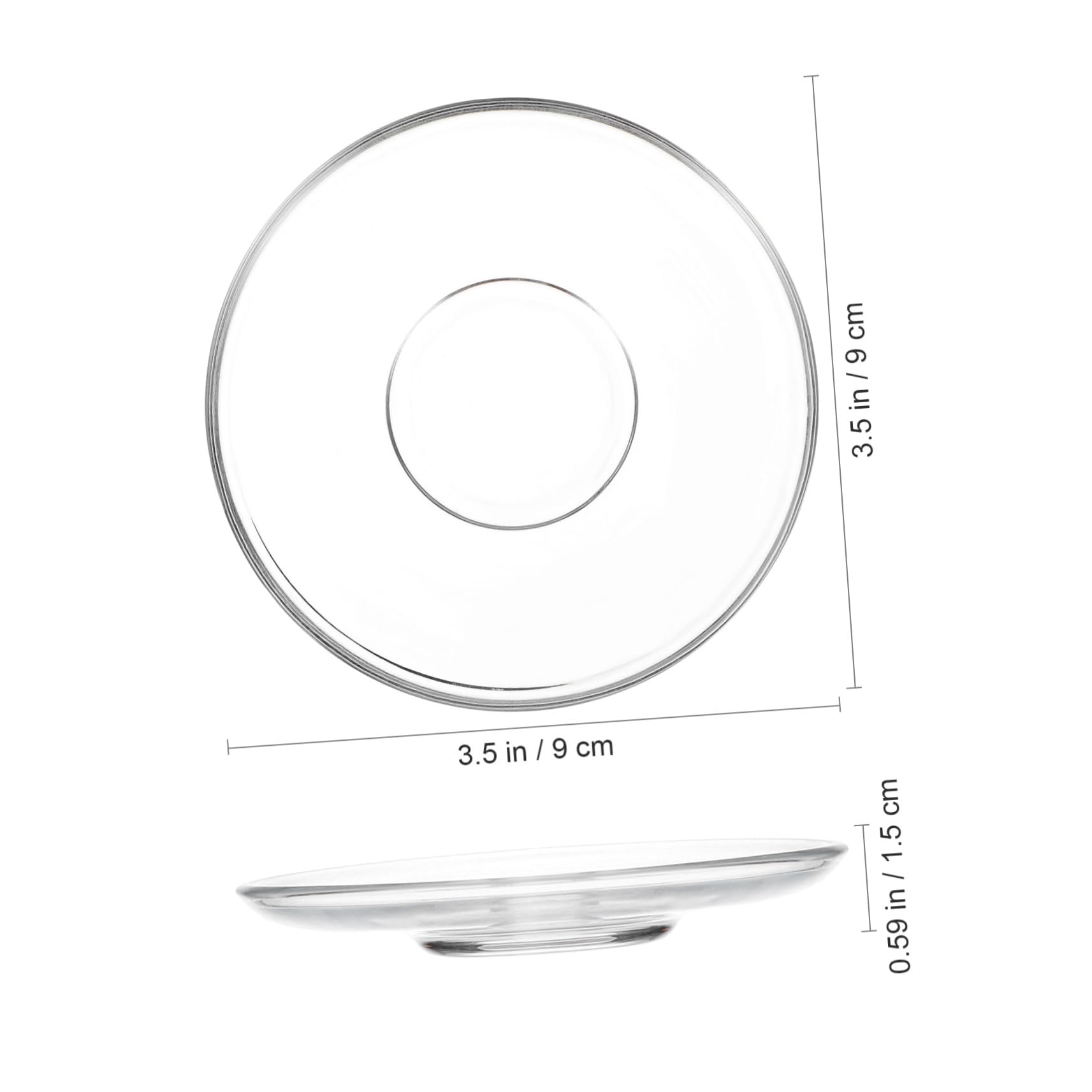 FUNOMOCYA Heatproof Glass Saucers Plates 4pcs Set for Tea Coffee Snack Kitchen Tableware