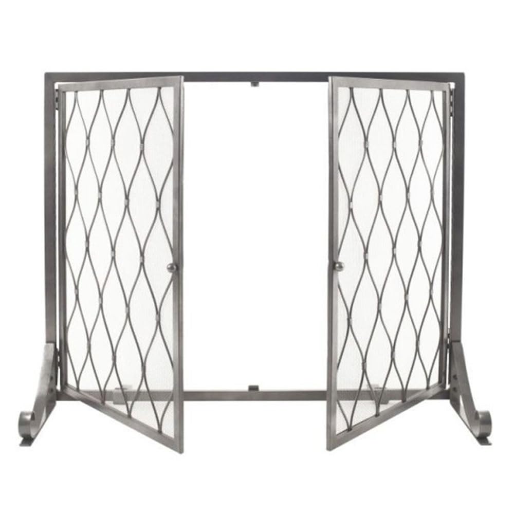 Rete parafuoco per forni Bellissimo paravento for camino in metallo battuto, divisorio traforato, parapetto ignifugo for la casa