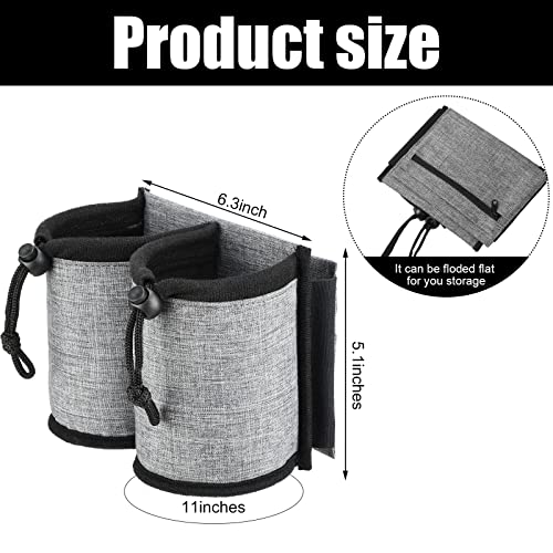 Image of Luggage Cup Holder Travel Essentials Cup Holder, Hands-Free Drink Holder with 2 Coffee Mugs Tightening Drawstring, Accessory for Flying & Travelers - Travel Luggage Accessories by YSCEN (Purple)